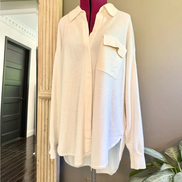 Reiss Off-White Wool Blend Shirt - Picture 3 of 8